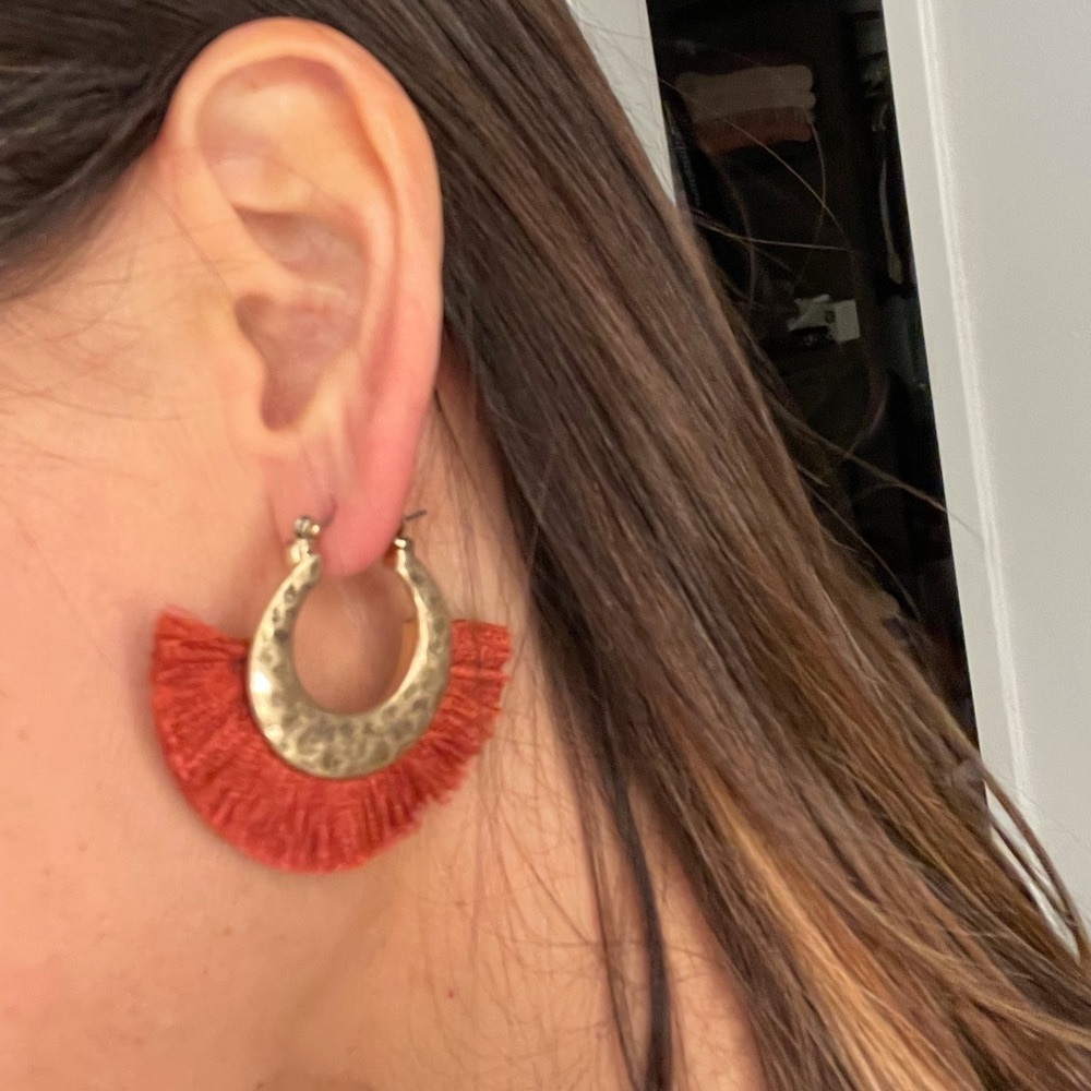Boutique Hammered Brass Earrings